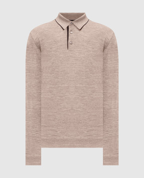 Stefano Ricci Brown wool, cashmere and silk polo shirt KE08004P03E26374