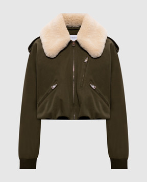 Givenchy Khaki wool jacket with removable fur BW00TT164D