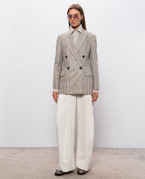 Brunello Cucinelli Beige double-breasted jacket with a pattern MA1567255