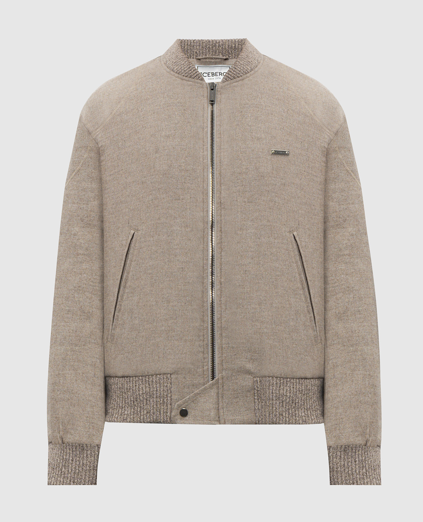 Beige bomber jacket with wool Iceberg