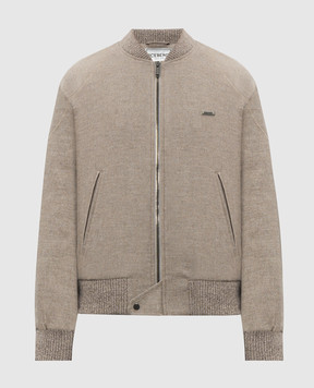 Iceberg Beige bomber jacket with wool O0403104