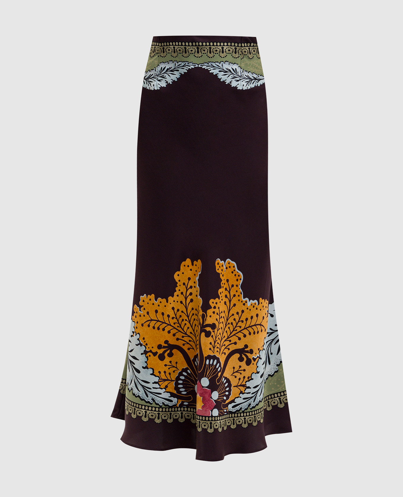 

Burgundy silk maxi skirt La DoubleJ