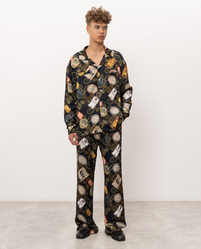 Rhude Black shirt with BANDANA print RHPF26LS02202