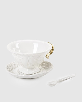 SELETTI White porcelain tea set I-Wares Gold I 09868