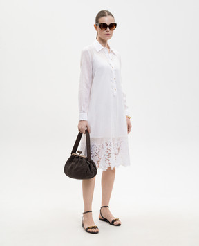 Max Mara White MELA shirt dress with embroidered frame MSTMELA