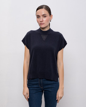 Peserico Blue top made of wool, silk and cashmere S93117F129018C