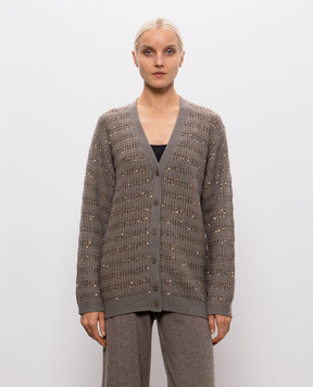 Fabiana Filippi Gray cardigan with wool MAD226F453M420