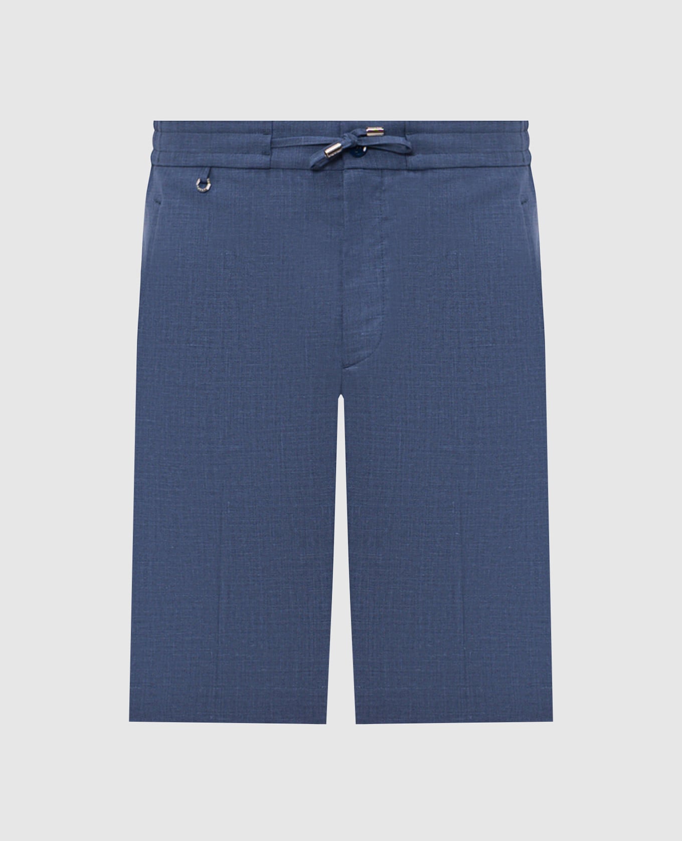 Blue shorts made of wool, silk and linen