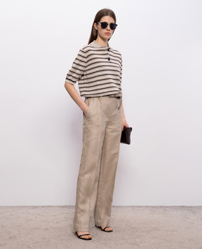 Brunello Cucinelli Beige linen pants MH527P9198