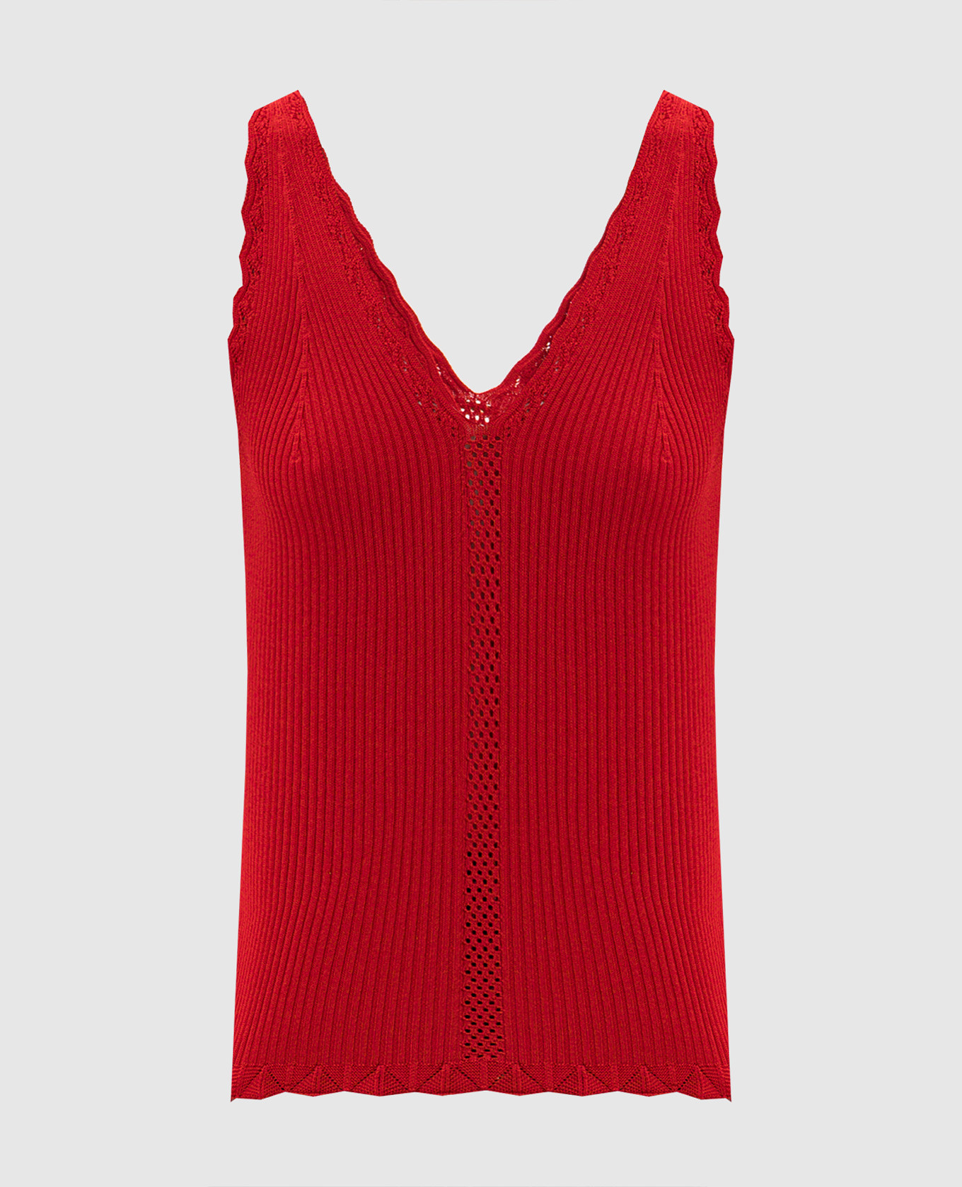 Red top with openwork pattern