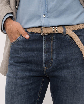 Brunello Cucinelli Beige suede belt MAURP253