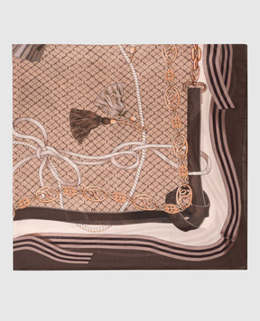 Twinset Brown printed scarf 262TA4680