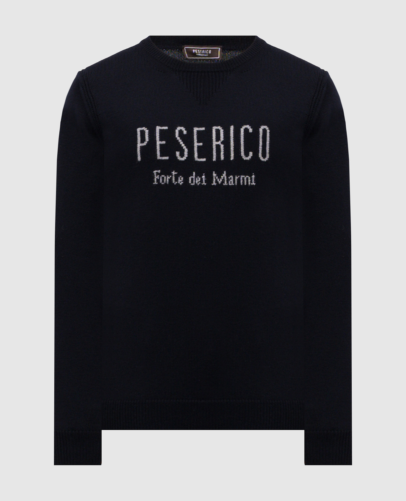 

Blue wool sweater with logo pattern Peserico