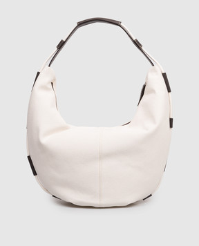 Peserico Ivory hobo bag with accent trim S38383C0CC832