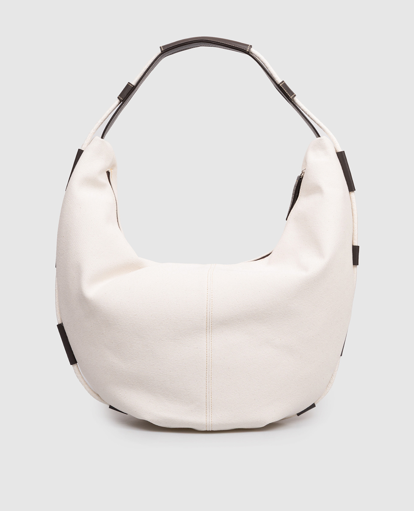 

Ivory hobo bag with accent trim Peserico, Beige