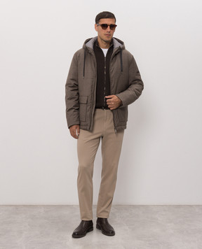 Peserico Brown wool and cashmere cardigan R59532F129V470