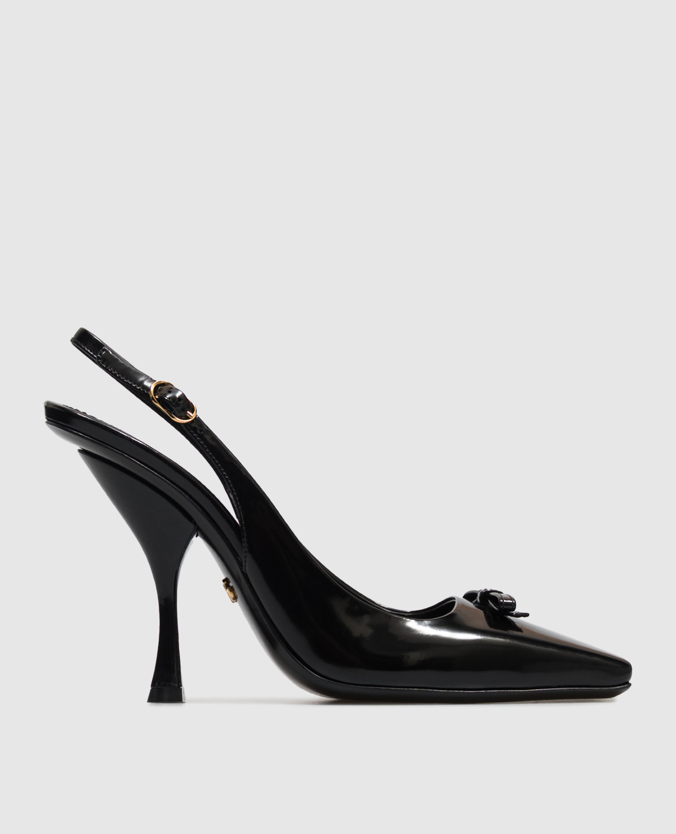 Black leather slingbacks with bow Dolce&Gabbana