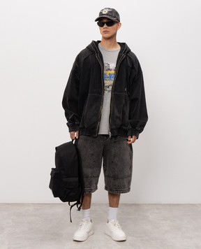 Juun.j Grey denim jacket with hood JC6141PC04