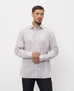 ISAIA Beige checkered shirt IM10TCC1124