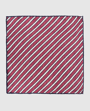 Brunello Cucinelli Burgundy striped silk pachet scarf MX8680091