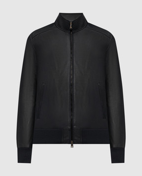 Cashmere&Whiskey Black leather jacket DF272NAPPA
