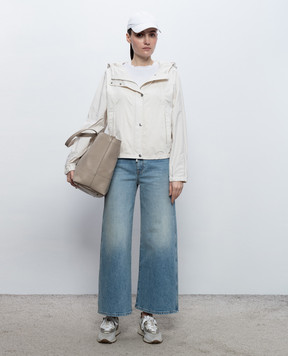 Peserico Ivory windbreaker with monil chain S2513706953