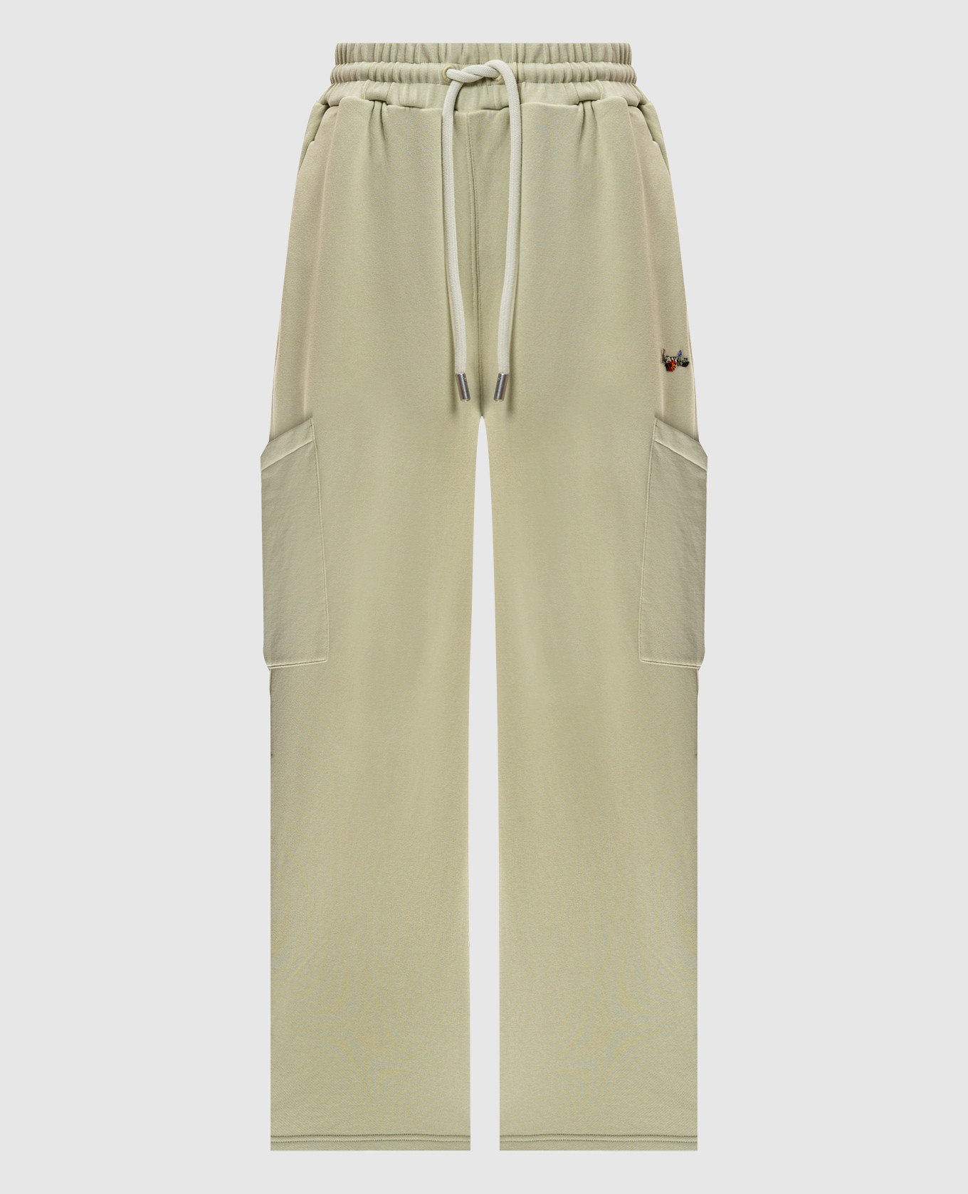 Green sweatpants with logo