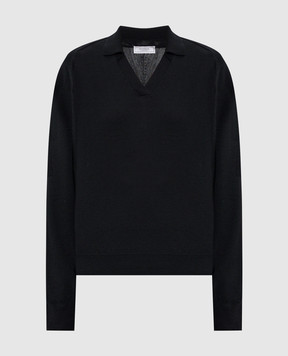Peserico Black wool pullover with polo collar S99426F1809770