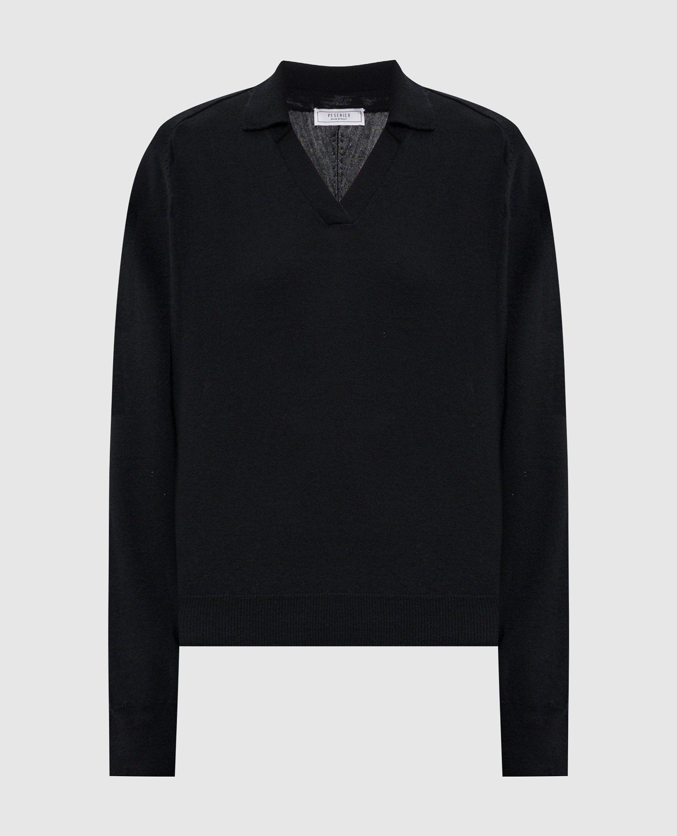 

Black wool pullover with polo collar Peserico