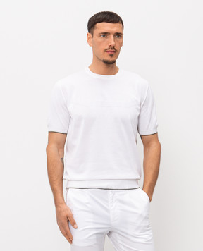 Stefano Ricci White T-shirt with monogram pattern K616448G10F26115