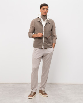 Pini Parma Brown wool vest VESTHOODTAU