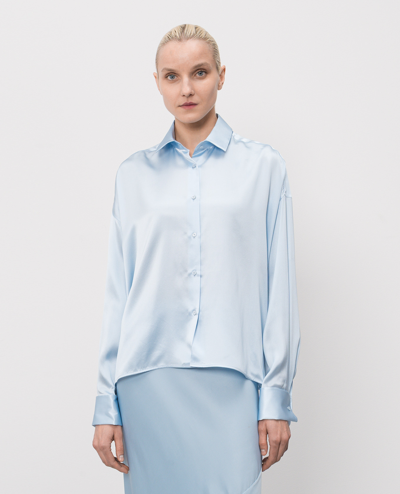 

Blue silk blouse Ermanno Scervino, Light blue