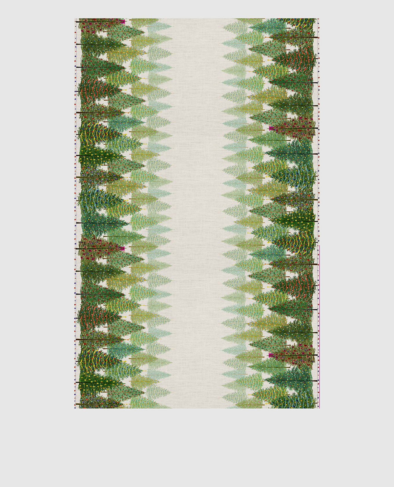 

FAIRY TREES linen tablecloth TESSITURA TOSCANA TELERIE, Grey