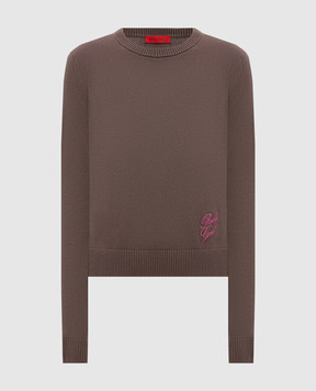 Max & Co Brown sweater with embroidered inscription MCOCOMMA