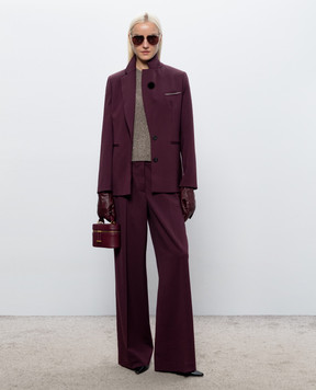 Peserico Purple wool jacket with monil chain S0170203464