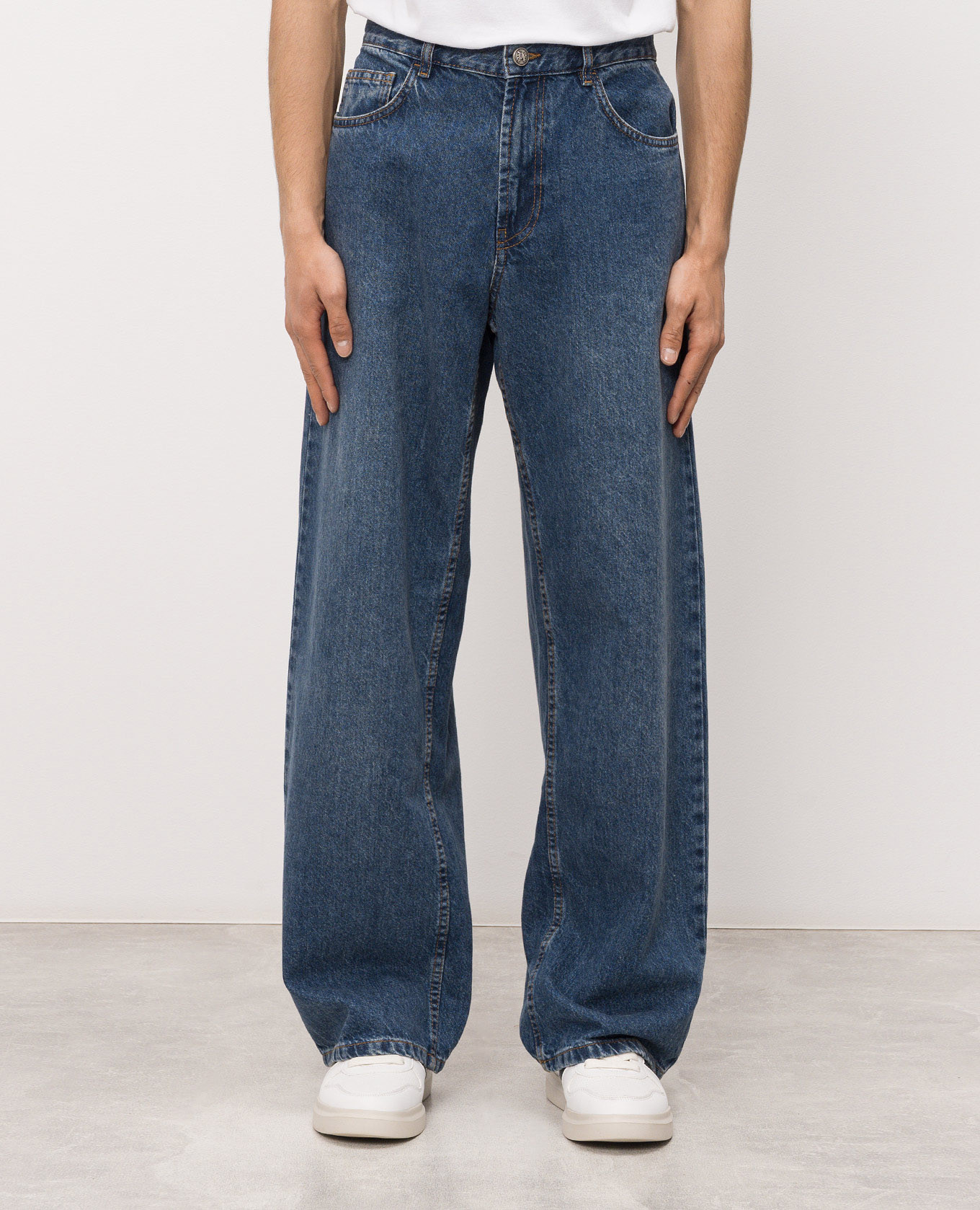 Blue jeans with logo print Palm Angels 3