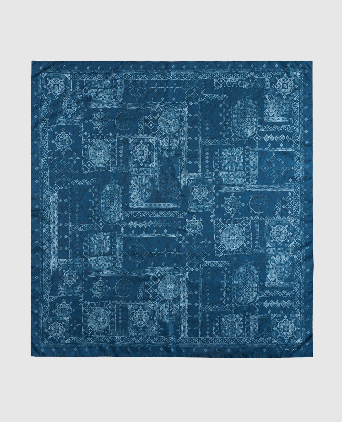 

Blue printed silk scarf Momoni
