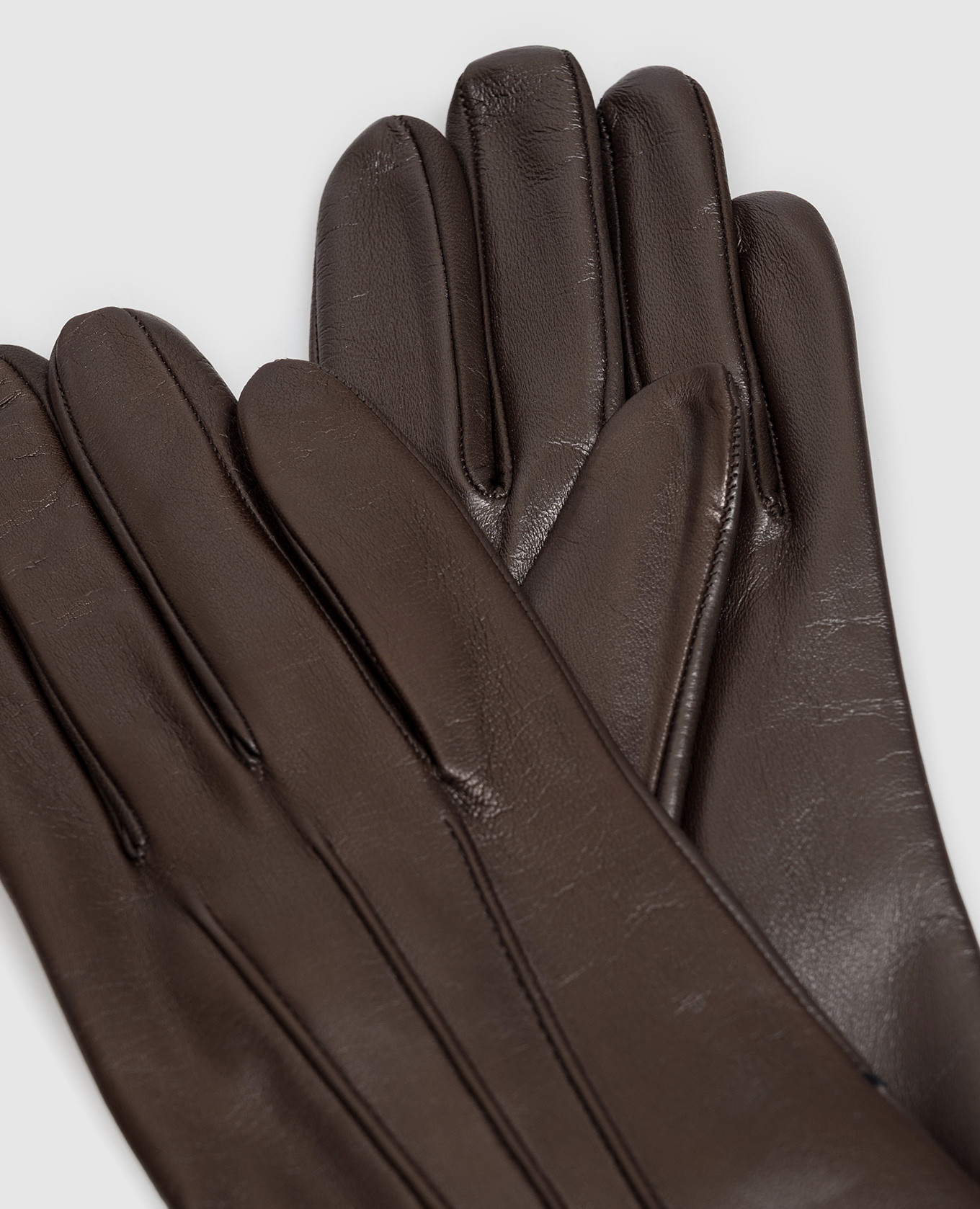 Brown leather gloves Sermoneta Gloves 3