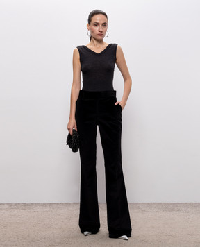Victoria Beckham Gray wool top with open back 1326KTP007310B
