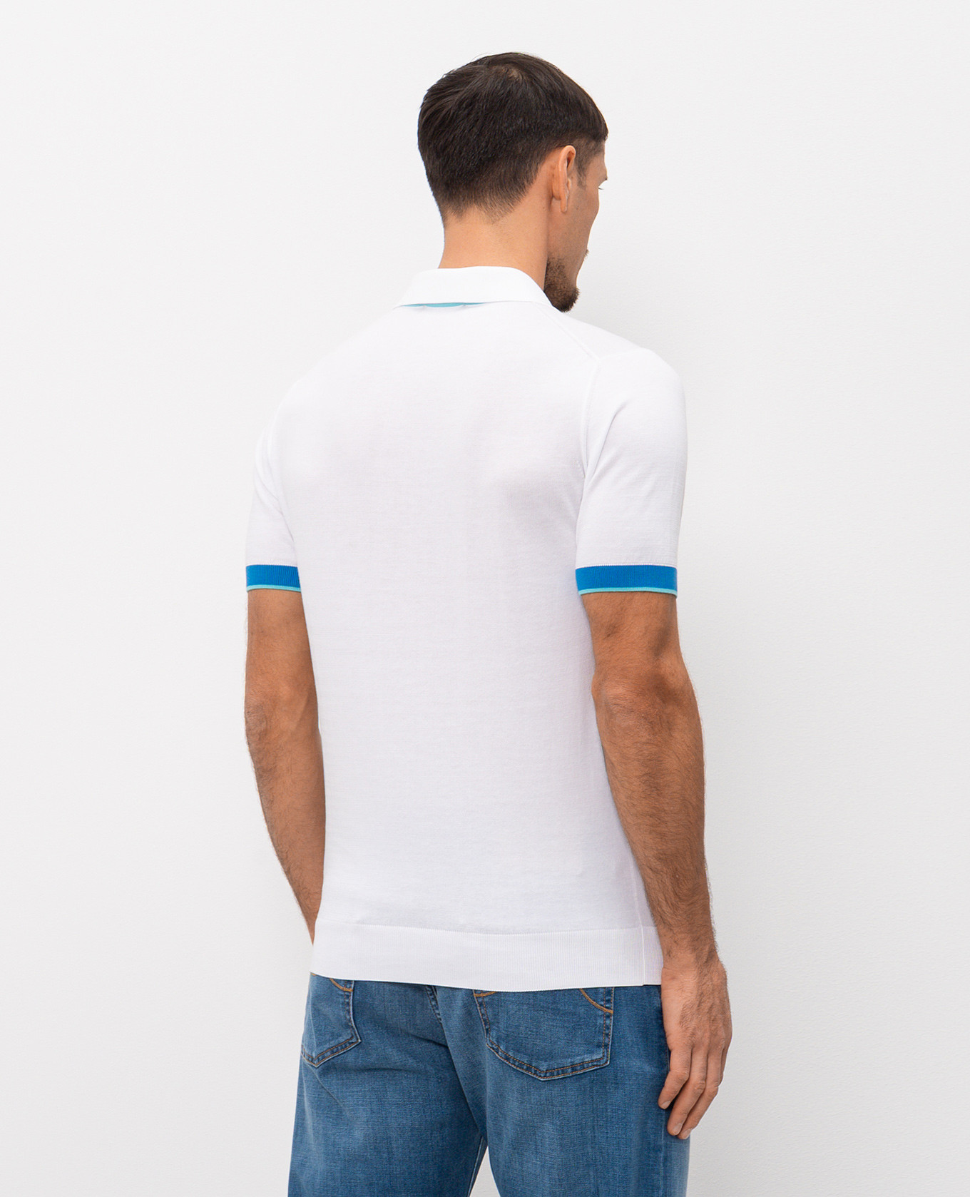 White polo with COTY trim MooRER 4