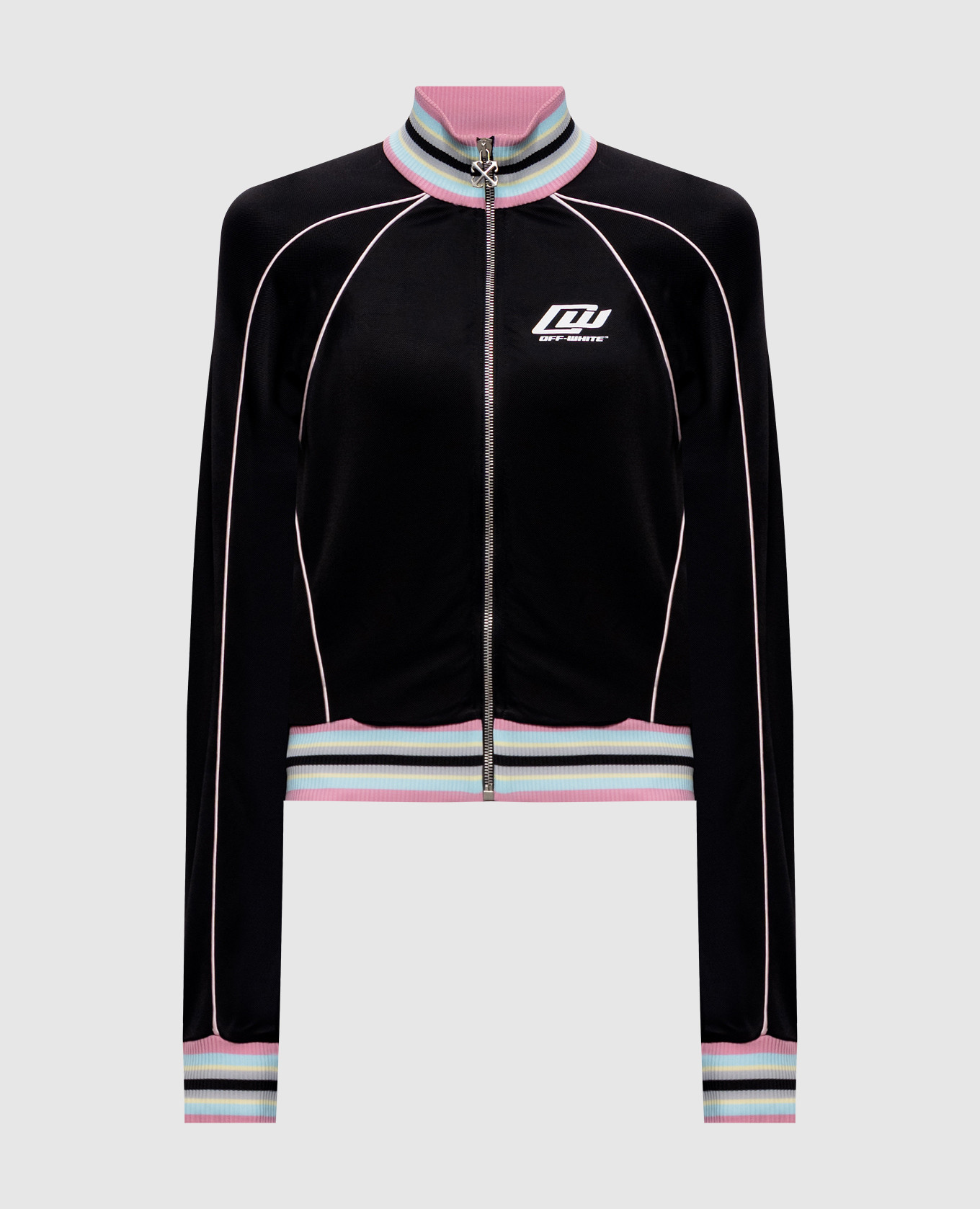 Black sports jacket with accent cuffs
