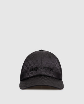 Alexander McQueen Black cap with textured logo 8386324419Q