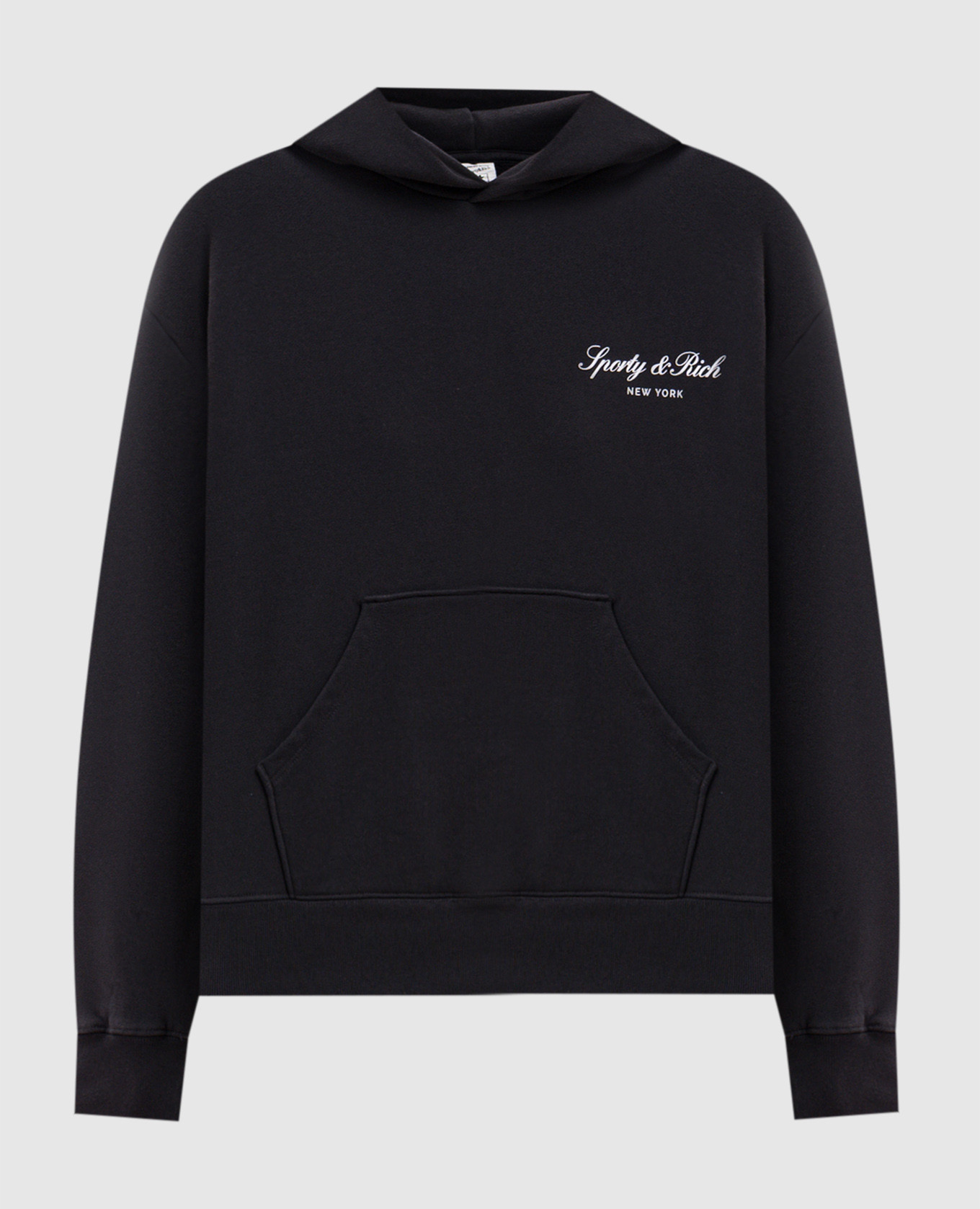 Schwarzer, gefütterter Hoodie mit Logodruck