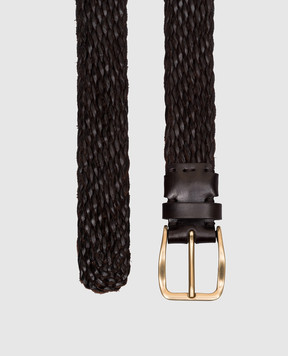 Brunello Cucinelli Brown leather belt MAUFB344