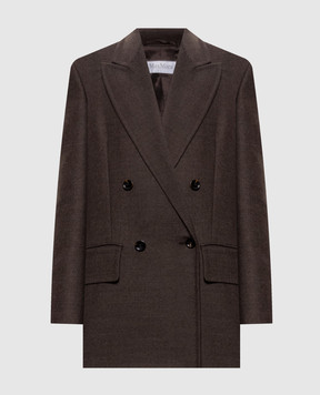 Max Mara PULVINO brown double-breasted wool jacket MXSPULVINO