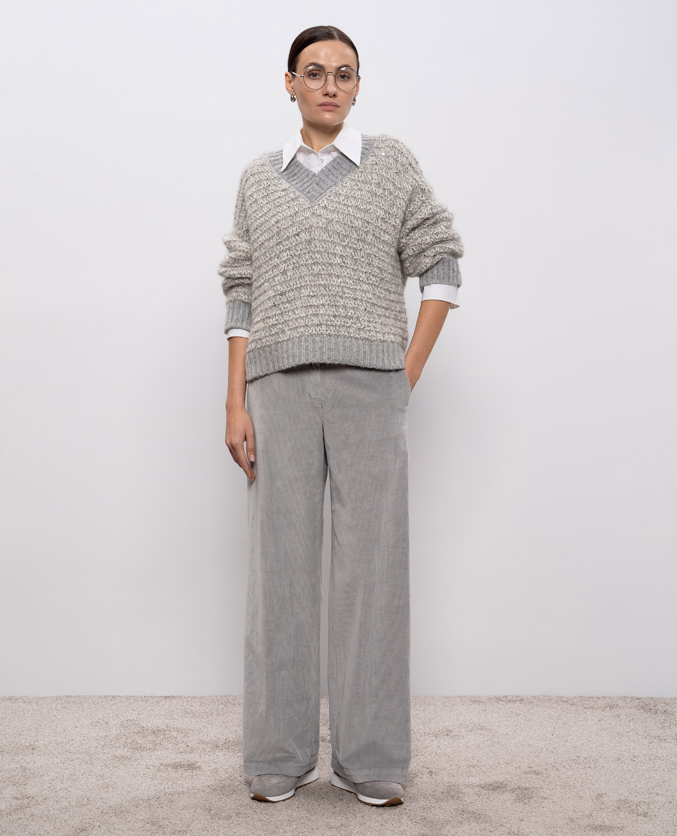 Gray alpaca wool pullover Peserico 2