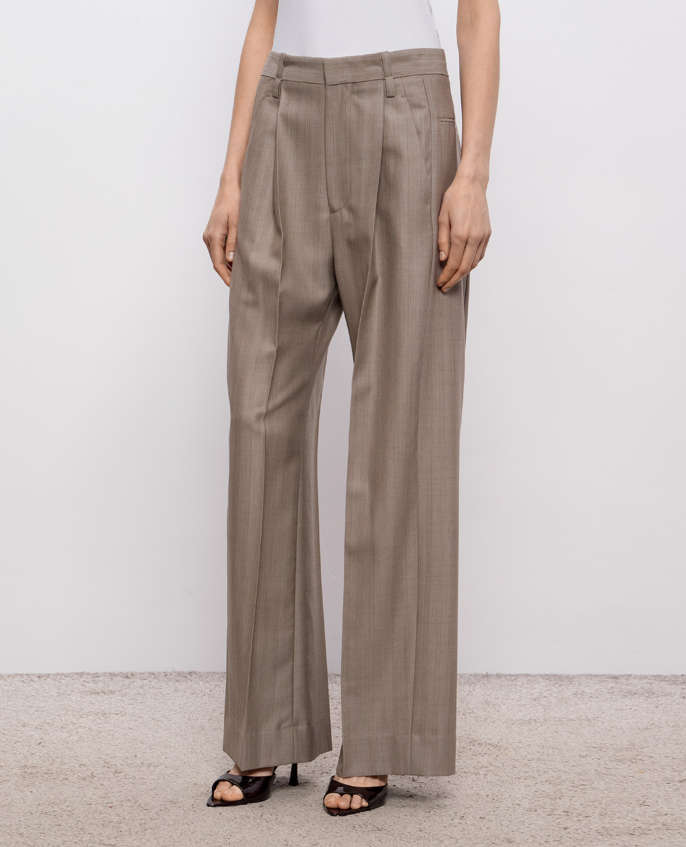 Brown wool pants Victoria Beckham 3