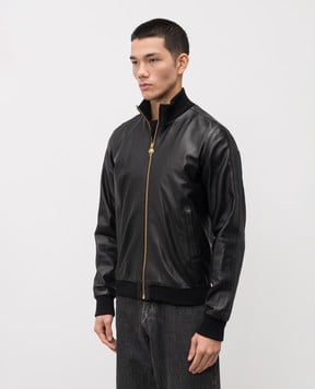 Palm Angels Black leather jacket PMJD008F23LEA001