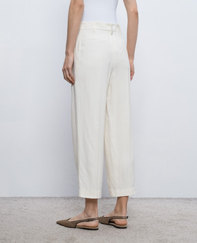 Brunello Cucinelli Ivory sequined pants ML592P9185