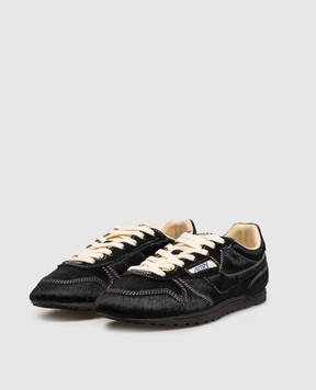 AUTRY Black leather Windspin sneakers WSLWBN06